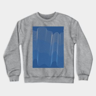 Blue Contour Waves Crewneck Sweatshirt